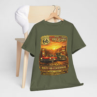 Sunset Route 66 Centennial Vintage Cars T-Shirt | 100 Years 1926-2026