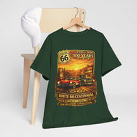 Sunset Route 66 Centennial Vintage Cars T-Shirt | 100 Years 1926-2026