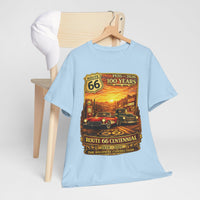 Sunset Route 66 Centennial Vintage Cars T-Shirt | 100 Years 1926-2026