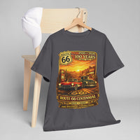 Sunset Route 66 Centennial Vintage Cars T-Shirt | 100 Years 1926-2026