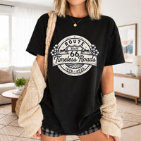 Route 66 T-shirt | Vintage Road Trip Retro Badge Womens Route 66 tee