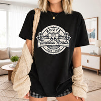 Route 66 T-shirt | Vintage Road Trip Retro Badge Womens Route 66 tee