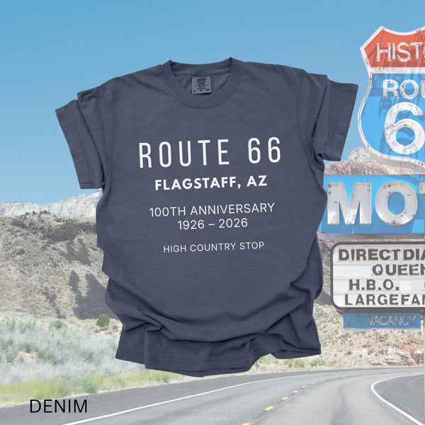 Route 66 Centennial Shirt Flagstaff AZ 1926–2026, Route66 100th Anniversary Tee, Personalized Arizona Route 66 Souvenir Tshirt