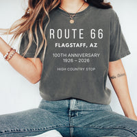 Route 66 Centennial Shirt Flagstaff AZ 1926–2026, Route66 100th Anniversary Tee, Personalized Arizona Route 66 Souvenir Tshirt