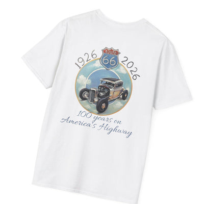 Route 66 Classic Car T-Shirt: 100 Years on America's Highway