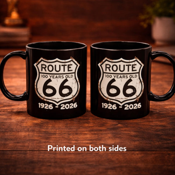 Route 66 Anniversary Mug, Vintage Americana Coffee Cup