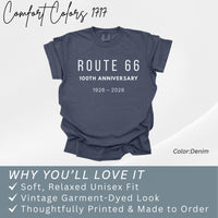 Route 66 Centennial 100th Anniversary Shirt, 100 Years Route66 Tee EST. 1926, Americana Highway 66 Souvenir Shirt, RT66 USA Road Trip Tshirt