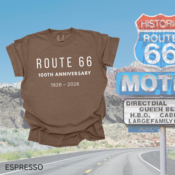 Route 66 Centennial 100th Anniversary Shirt, 100 Years Route66 Tee EST. 1926, Americana Highway 66 Souvenir Shirt, RT66 USA Road Trip Tshirt