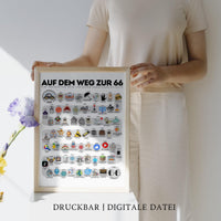 Auf dem Weg zur 66, 1960 Birthday Poster, Route to 66, 66th Birthday Gift, Road to 66 Years Ago Back In 1960 Print, Born in 1960 Party Decor