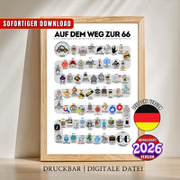 Auf dem Weg zur 66, 1960 Birthday Poster, Route to 66, 66th Birthday Gift, Road to 66 Years Ago Back In 1960 Print, Born in 1960 Party Decor