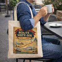 Vintage Route 66 Centennial Tote - 100 Year Anniversary Retro Mother Road Map Bag