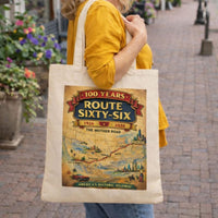 Vintage Route 66 Centennial Tote - 100 Year Anniversary Retro Mother Road Map Bag