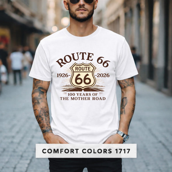 Route 66 Shirt Sign Post Top Shield 1926-2026 T-Shirt 100 Years of The Mother Road Anniversary Tee