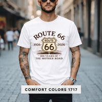 Route 66 Shirt Sign Post Top Shield 1926-2026 T-Shirt 100 Years of The Mother Road Anniversary Tee