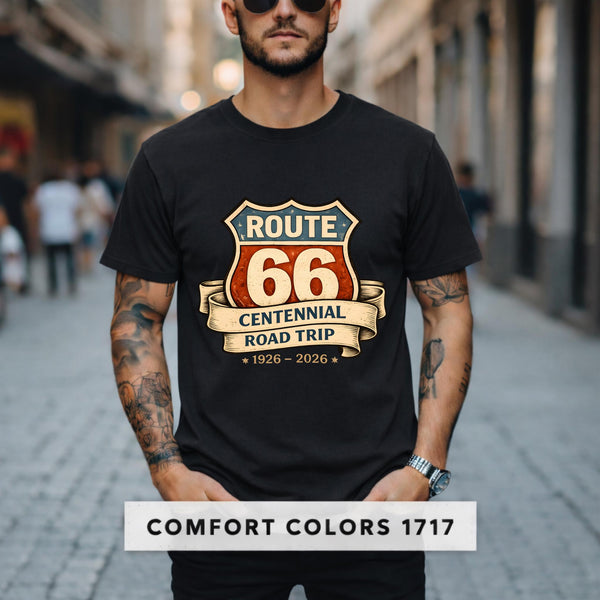 Route 66 Centennial T-Shirt, Vintage Road Trip Tee, Comfort Colors