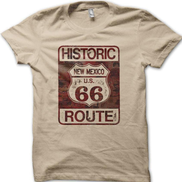 Historic New Mexico Route 66 Motorcycle Classic Vintage Biker T-Shirt