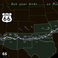 Route 66 Poster Map