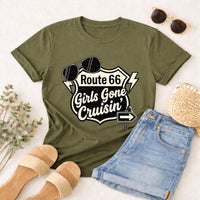Route 66 Girls Gone Cruisin' T-Shirt | Vintage Roadtrip Sign Tee