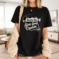 Route 66 Girls Gone Cruisin' T-Shirt | Vintage Roadtrip Sign Tee