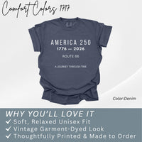 America 250 Route 66 Sweatshirt, 1776–2026 Anniversary Tee, Historic Highway Travel Shirt, USA Semiquincentennial Souvenir