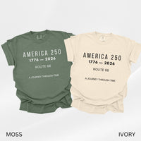 America 250 Route 66 Sweatshirt, 1776–2026 Anniversary Tee, Historic Highway Travel Shirt, USA Semiquincentennial Souvenir