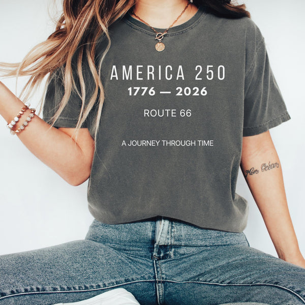 America 250 Route 66 Sweatshirt, 1776–2026 Anniversary Tee, Historic Highway Travel Shirt, USA Semiquincentennial Souvenir