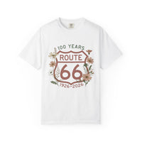 100 Years Route 66 Floral Shield T-shirt | Anniversary Tee Road Trip Shirts Route 66 tee