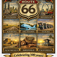Route 66 100th Anniversary "All 8 States" EXCLUSIVE T-Shirt.