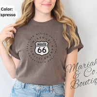 Route 66 Road Sign Graphic T-Shirt | Vintage Road Trip tee | Gift for Traveler | Outdoor Lover