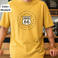 Route 66 Road Sign Graphic T-Shirt | Vintage Road Trip tee | Gift for Traveler | Outdoor Lover