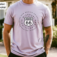 Route 66 Road Sign Graphic T-Shirt | Vintage Road Trip tee | Gift for Traveler | Outdoor Lover