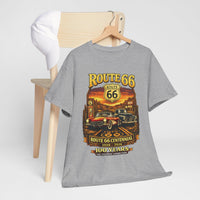 Front Print: Route 66 Centennial Vintage Car T-Shirt | Retro Highway Graphic