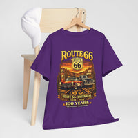 Front Print: Route 66 Centennial Vintage Car T-Shirt | Retro Highway Graphic