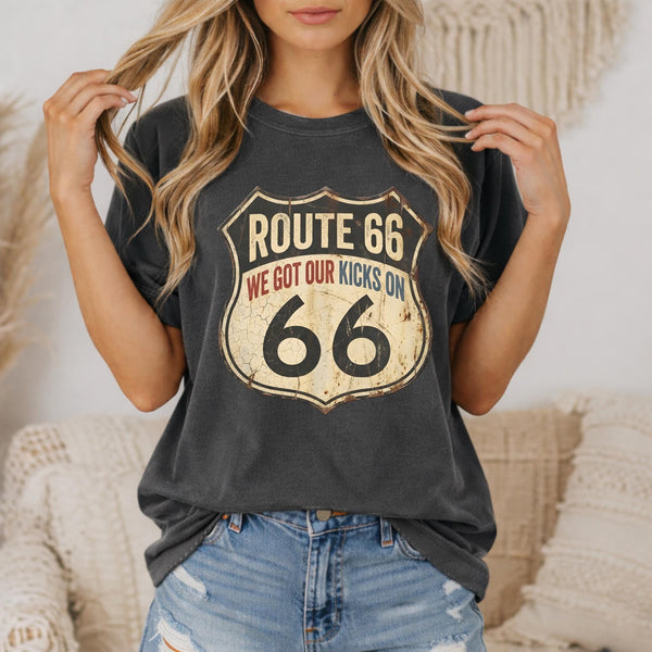 Route 66 Tee Shield T-Shirt We Got Our Kicks On 66 T-Shirt Road Trip Shirt