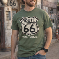 Route 66 100 Years 1926-2026 T-shirt | Vintage Highway Sign