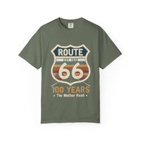 Retro Route 66 Centennial T-Shirt Classic Americana Road Trip Tee | 100th Anniversary Mother Road Rt. 66 Souvenir Shirt for Men & Women