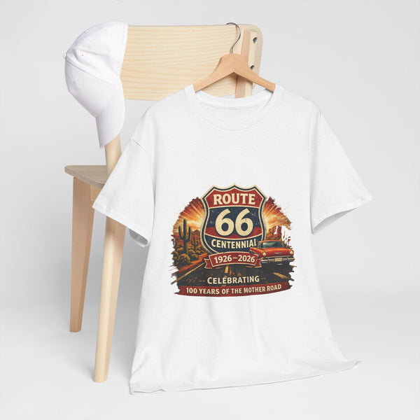 Route 66 Centennial 1926-2026 Tee | Vintage Roadtrip Graphic Shirt