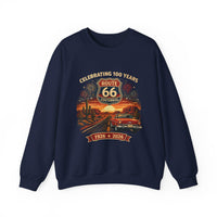 Route 66 Centennial 1926-2026 Crewneck | Vintage Roadtrip Scenic Design
