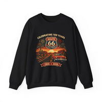 Route 66 Centennial 1926-2026 Crewneck | Vintage Roadtrip Scenic Design