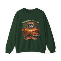Route 66 Centennial 1926-2026 Crewneck | Vintage Roadtrip Scenic Design