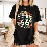 Route 66 Floral Shield T-Shirt | 100 Years Anniversary Centennial Tee