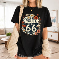 Route 66 Floral Shield T-Shirt | 100 Years Anniversary Centennial Tee