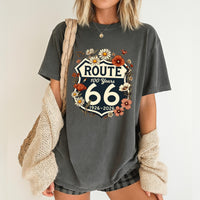Route 66 Floral Shield T-Shirt | 100 Years Anniversary Centennial Tee