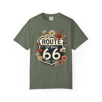 Route 66 Floral Shield T-Shirt | 100 Years Anniversary Centennial Tee