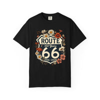 Route 66 Floral Shield T-Shirt | 100 Years Anniversary Centennial Tee