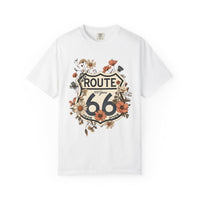 Route 66 Floral Shield T-shirt | Vintage Highway Shirt Road Trip Tee | 100 Years Anniversary Shirt