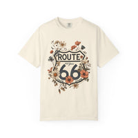 Route 66 Floral Shield T-shirt | Vintage Highway Shirt Road Trip Tee | 100 Years Anniversary Shirt
