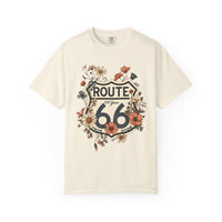 Route 66 Floral Shield T-shirt | Vintage Highway Shirt Road Trip Tee | 100 Years Anniversary Shirt
