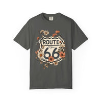 Route 66 Floral Shield T-shirt | Vintage Highway Shirt Road Trip Tee | 100 Years Anniversary Shirt