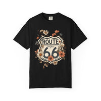 Route 66 Floral Shield T-shirt | Vintage Highway Shirt Road Trip Tee | 100 Years Anniversary Shirt